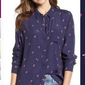 RAILS KATE PRINT SHIRT IN NAVY CHERRIES BUTTON UP SHIRT/BLOUSE button down Fall